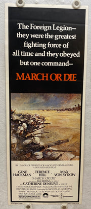 1977 March or Die Insert Movie Poster 14x36 Gene Hackman, Terence Hill   - TvMovieCards.com