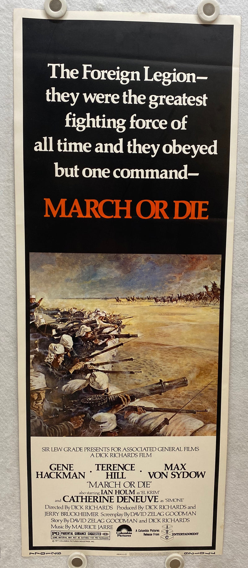 1977 March or Die Insert Movie Poster 14x36 Gene Hackman, Terence Hill   - TvMovieCards.com
