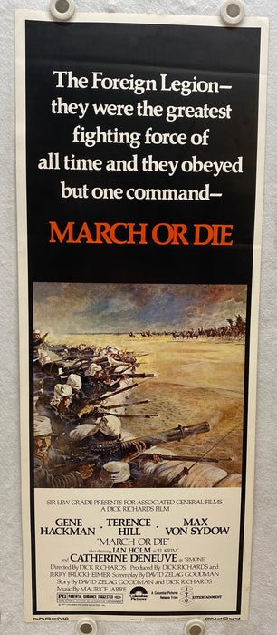 1977 March or Die Insert Movie Poster 14x36 Gene Hackman, Terence Hill   - TvMovieCards.com