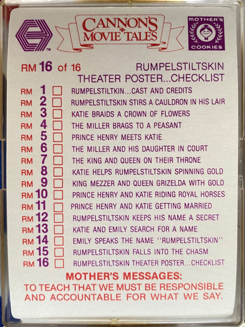 1996 Rumpelstiltskin The Movie Trading Card Set of 16 Cards Cannon Mother's Cook   - TvMovieCards.com