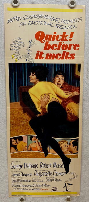 1964 Quick, Before It Melts Insert 14 x 36 Movie Poster George Maharis   - TvMovieCards.com