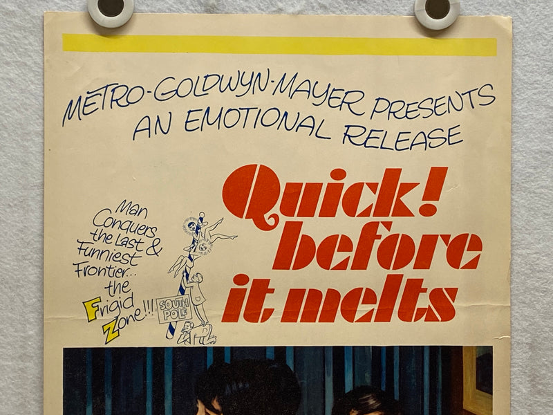 1964 Quick, Before It Melts Insert 14 x 36 Movie Poster George Maharis   - TvMovieCards.com