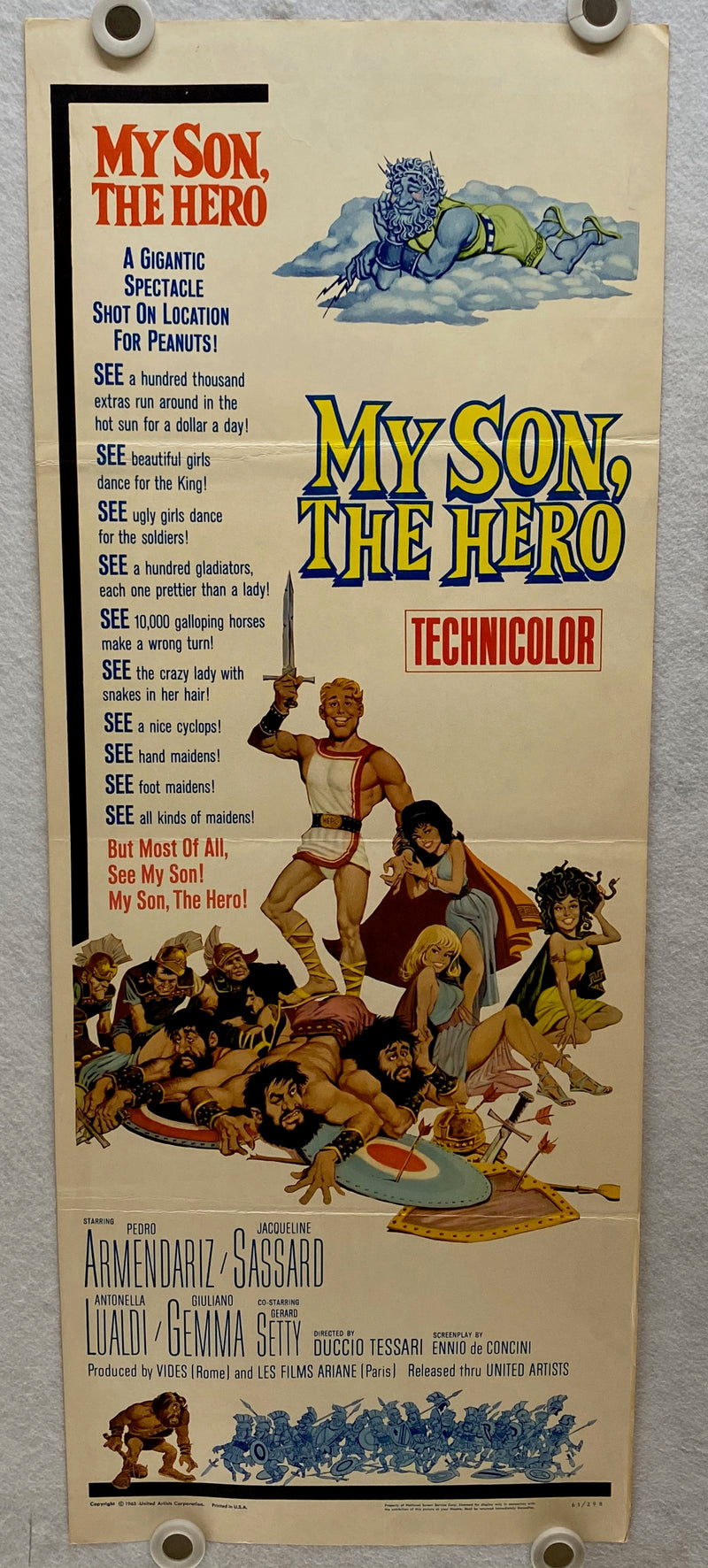1962 My Son, the Hero Insert 14 x 36 Movie Poster Pedro Armendáriz   - TvMovieCards.com
