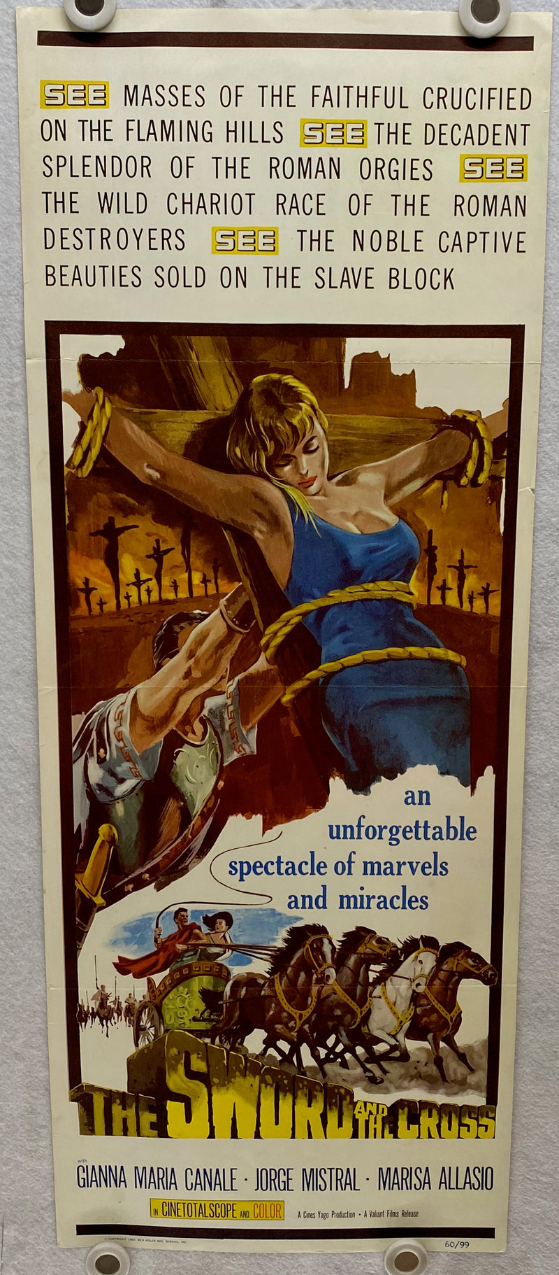 1960 The Sword and the Cross Insert 14 x 36 Movie Poster Gianna Maria Canale   - TvMovieCards.com