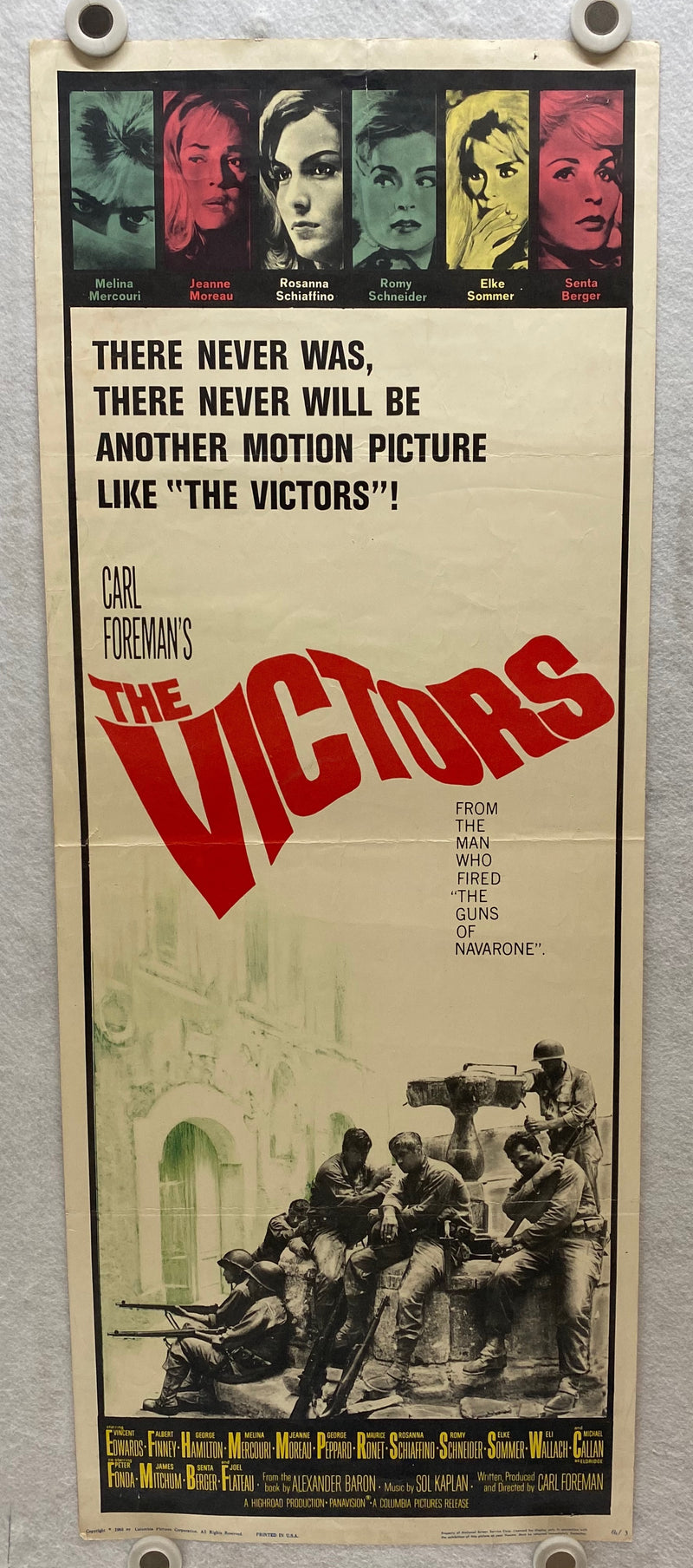 1963 The Victors Insert 14x36 Movie Poster Vince Edwards, Albert Finney   - TvMovieCards.com