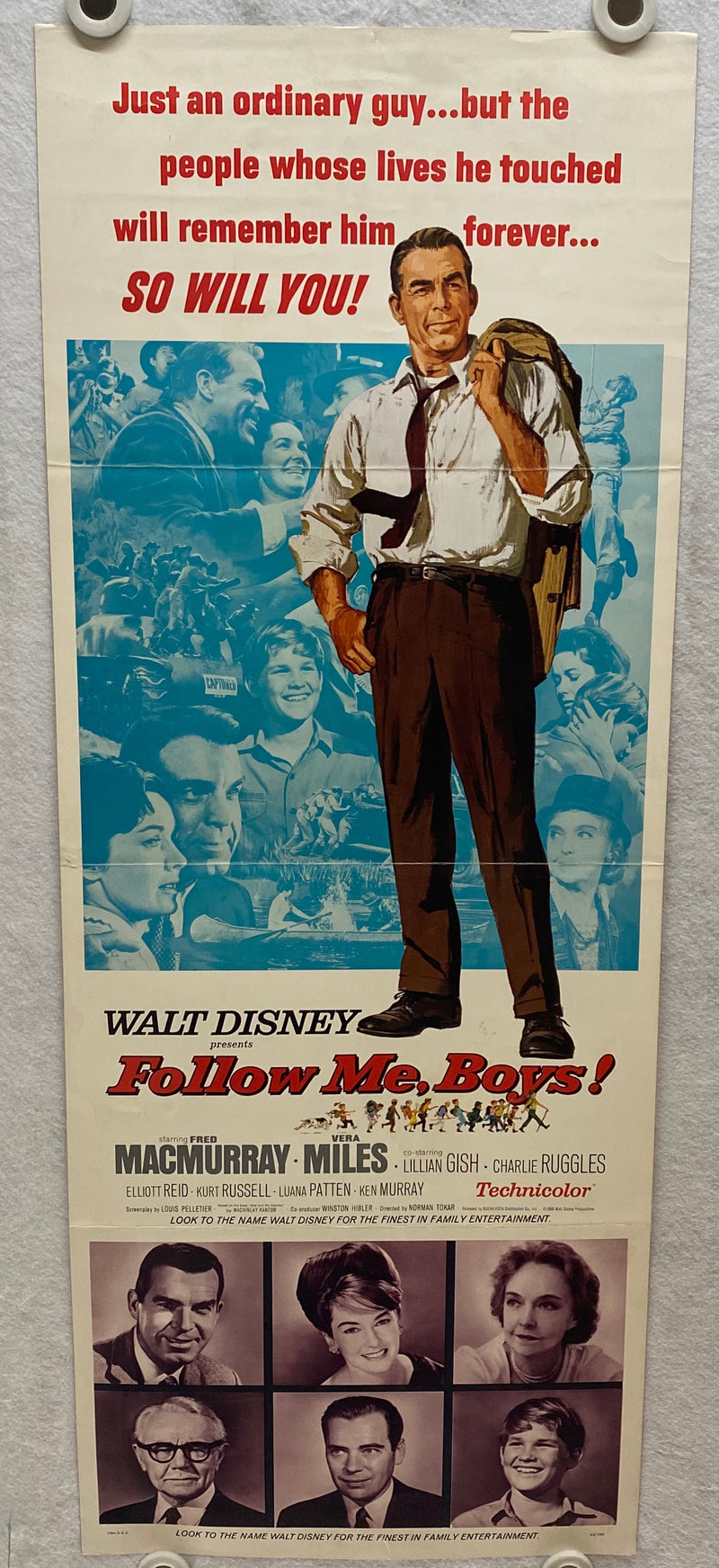 1966 Follow Me, Boys! Insert 14x36 Movie Poster Fred MacMurray, Vera Miles   - TvMovieCards.com