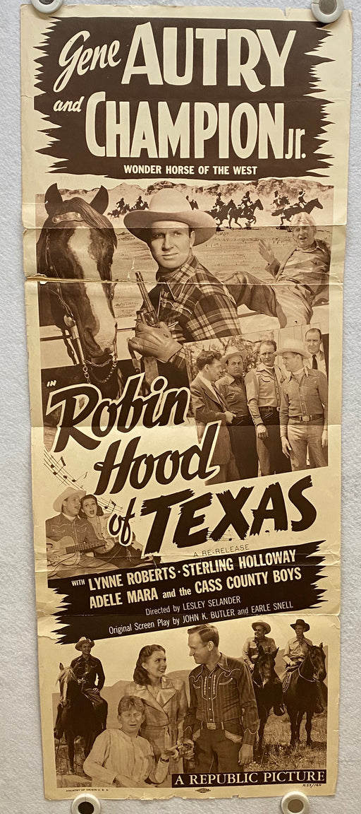 1947 Robin Hood of Texas Original Insert Movie Poster Gene Autry Lynne Roberts   - TvMovieCards.com