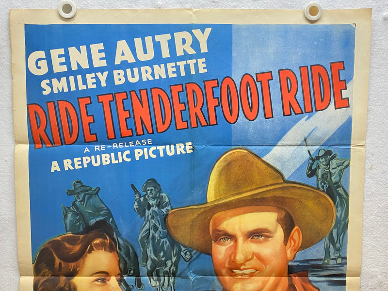 1940 Ride, Tenderfoot, Ride Original 1SH Movie Poster Gene Autry Smiley Burnette   - TvMovieCards.com