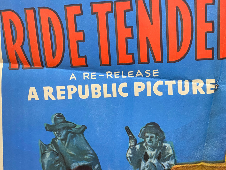 Movie 1940 Original — Poster Ride, Gene 1SH Ride Smile Tenderfoot, Autry