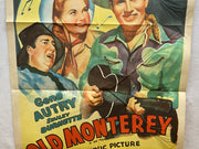 Old Monterey Original 1SH Movie Poster Gene Autry, Smiley Burnette, June Storey   - TvMovieCards.com