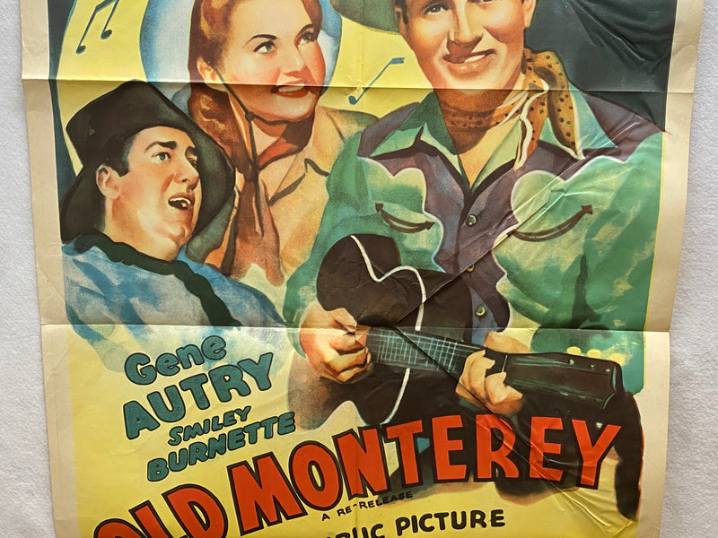 Old Monterey Original 1SH Movie Poster Gene Autry, Smiley Burnette, June Storey   - TvMovieCards.com