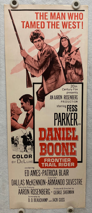 1966 Daniel Boone: Frontier Trail Rider Insert 14x36 Movie Poster Fess Parker   - TvMovieCards.com