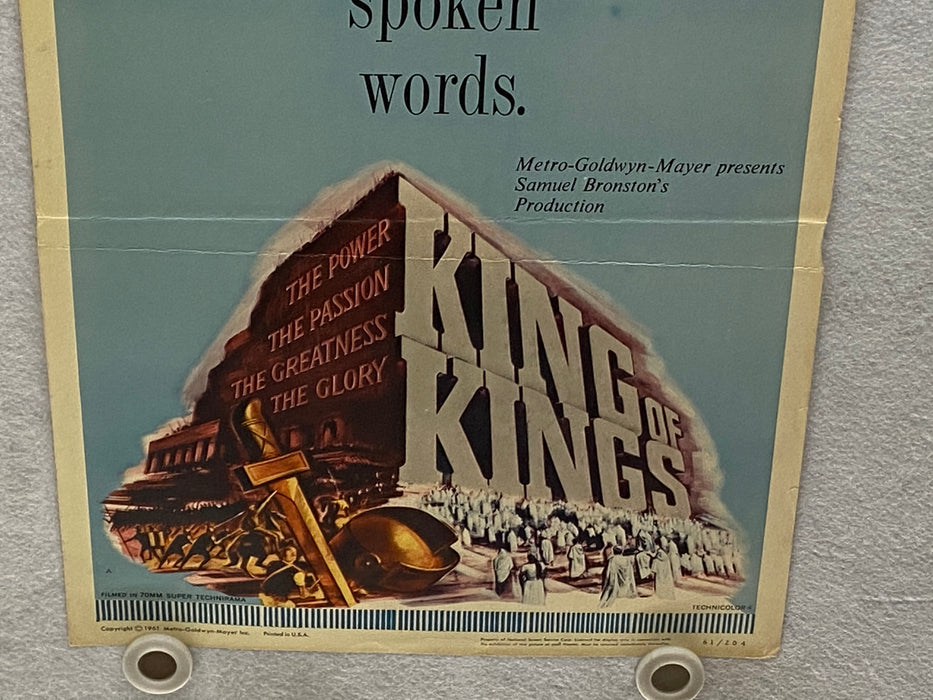1961 King of Kings Life of Jesus Christ Insert 14 x 36 Movie Poster Jeffrey Hunt   - TvMovieCards.com