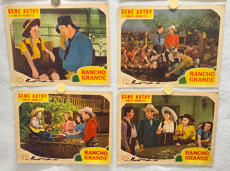 1940R Rancho Grande Lobby Card Set of (8) 11x14 Gene Autry Smiley Burnette June   - TvMovieCards.com