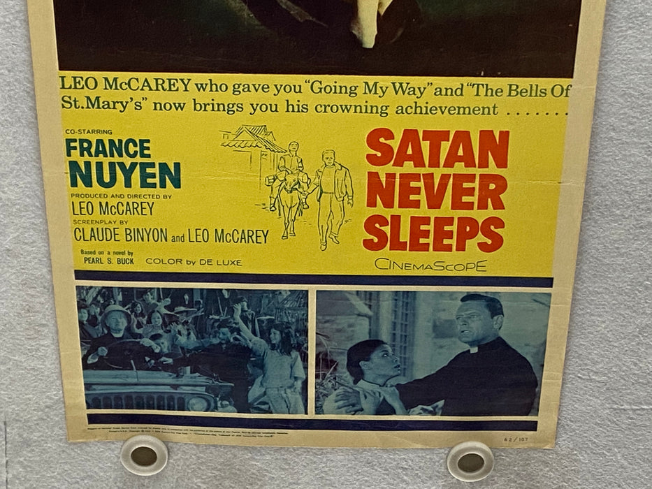 1962 Satan Never Sleeps Insert 14 x 36 Movie Poster William Holden Clifton Webb   - TvMovieCards.com