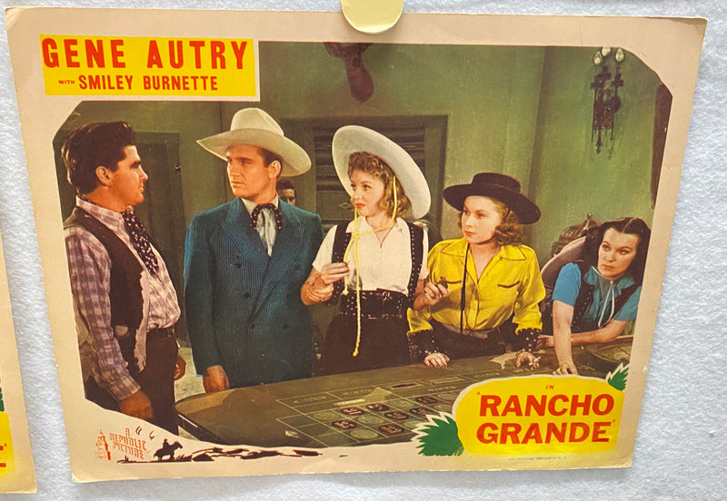1940R Rancho Grande Lobby Card Set of (8) 11x14 Gene Autry Smiley Burnette June   - TvMovieCards.com