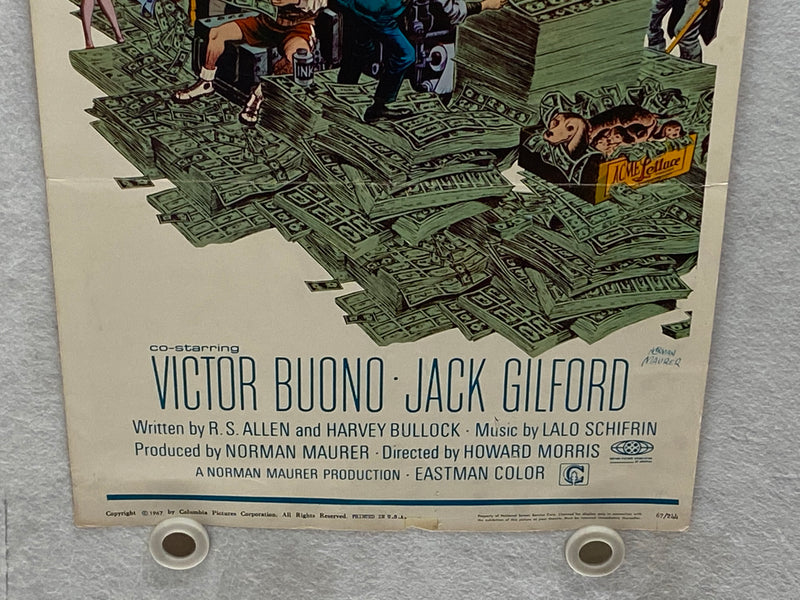 1967 Who's Minding the Mint? Insert 14 x 36 Movie Poster Jim Hutton   - TvMovieCards.com