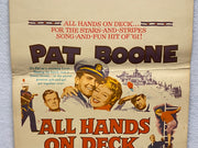 1961 All Hands on Deck Window Card Movie Poster 14 x 22 Pat Boone, Buddy Hackett   - TvMovieCards.com