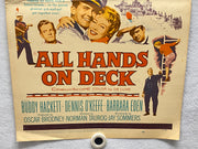 1961 All Hands on Deck Window Card Movie Poster 14 x 22 Pat Boone, Buddy Hackett   - TvMovieCards.com