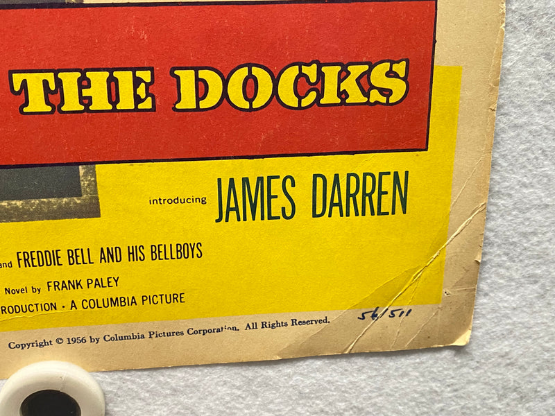1956 Rumble on the Docks Window Card Movie Poster 14 x 17 James Darren   - TvMovieCards.com