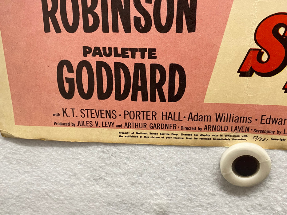 1953 Vice Squad Window Card Movie Poster 14x17 Edward Robinson Paulette Goddard   - TvMovieCards.com