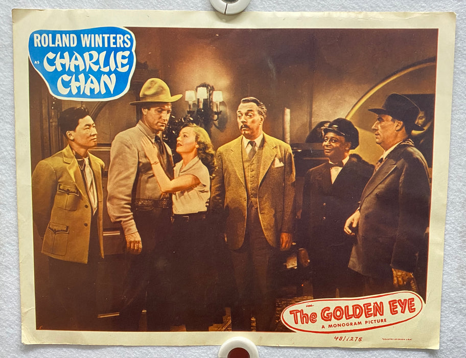 Original Charlie Chan - The Golden Eye Lobby Card #5 Roland Winters Moreland   - TvMovieCards.com