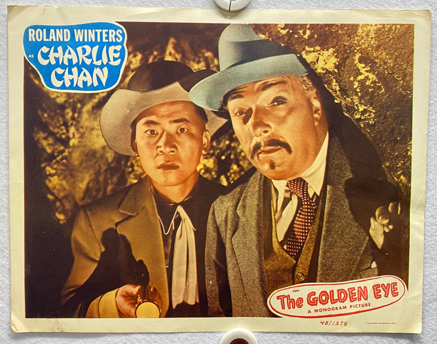 Original Charlie Chan - The Golden Eye Lobby Card #3 Roland Winters Moreland   - TvMovieCards.com