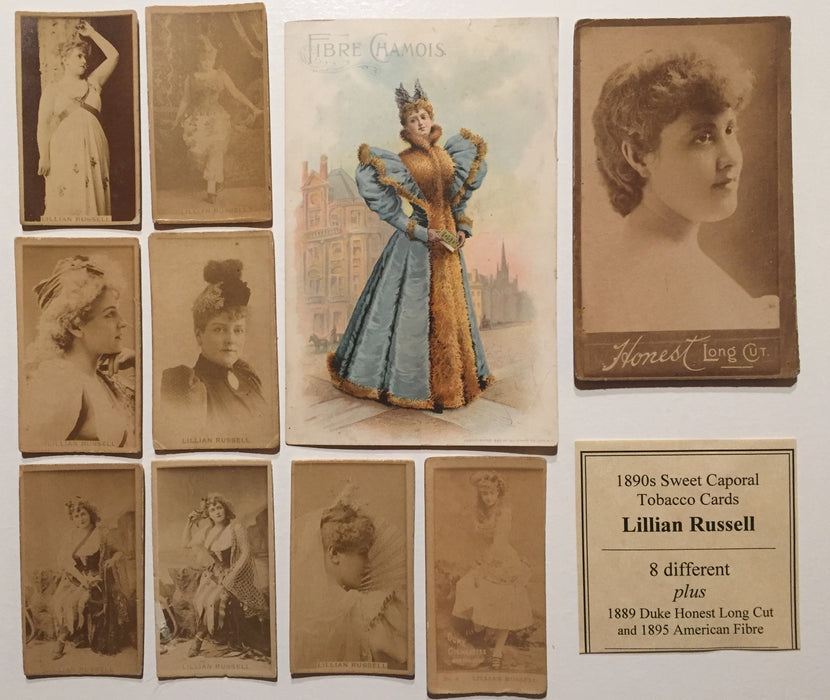 Lillian Russell  8 Sweet Caporal Tobacco plus 2 Vintage Card Lot 10 Cards 1890's   - TvMovieCards.com