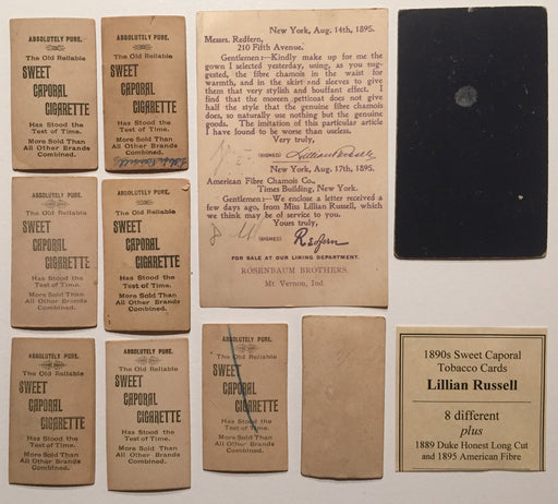 Lillian Russell  8 Sweet Caporal Tobacco plus 2 Vintage Card Lot 10 Cards 1890's   - TvMovieCards.com