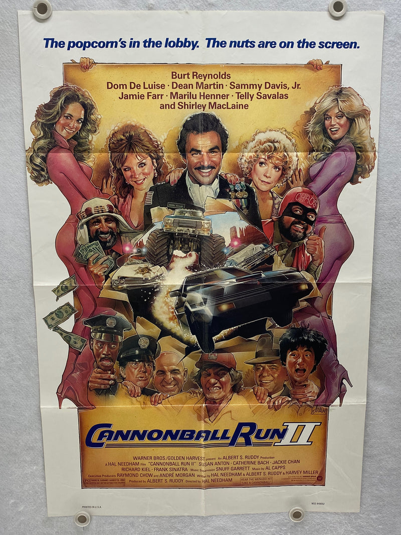 1984 Cannonball Run II Original 1SH Movie Poster 27 x 41 Burt Reynolds   - TvMovieCards.com