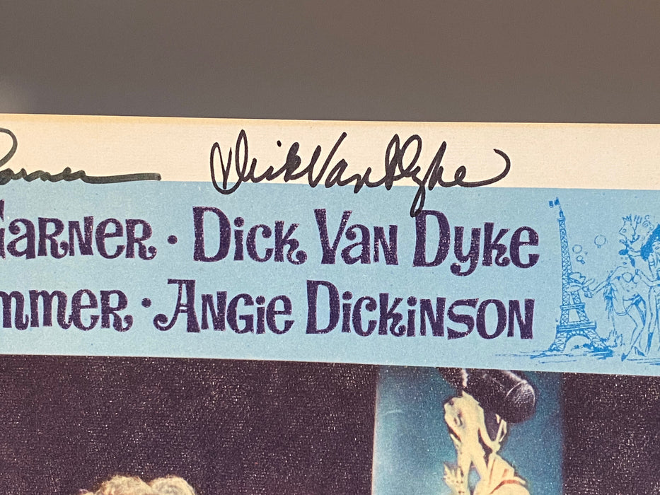 1965 The Art of Love #2 11x14 Lobby Card 3 Autographs James Garner Dick Van Dyke   - TvMovieCards.com