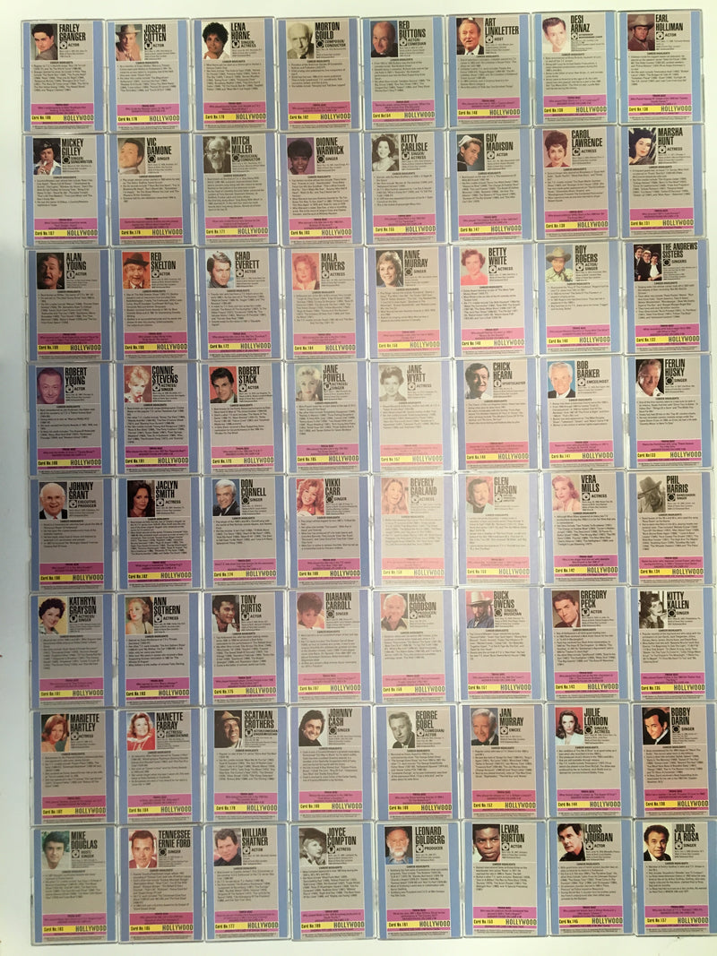 Hollywood Walk of Fame Base Card Set 250 Movie Stars Cards Starline 1991   - TvMovieCards.com
