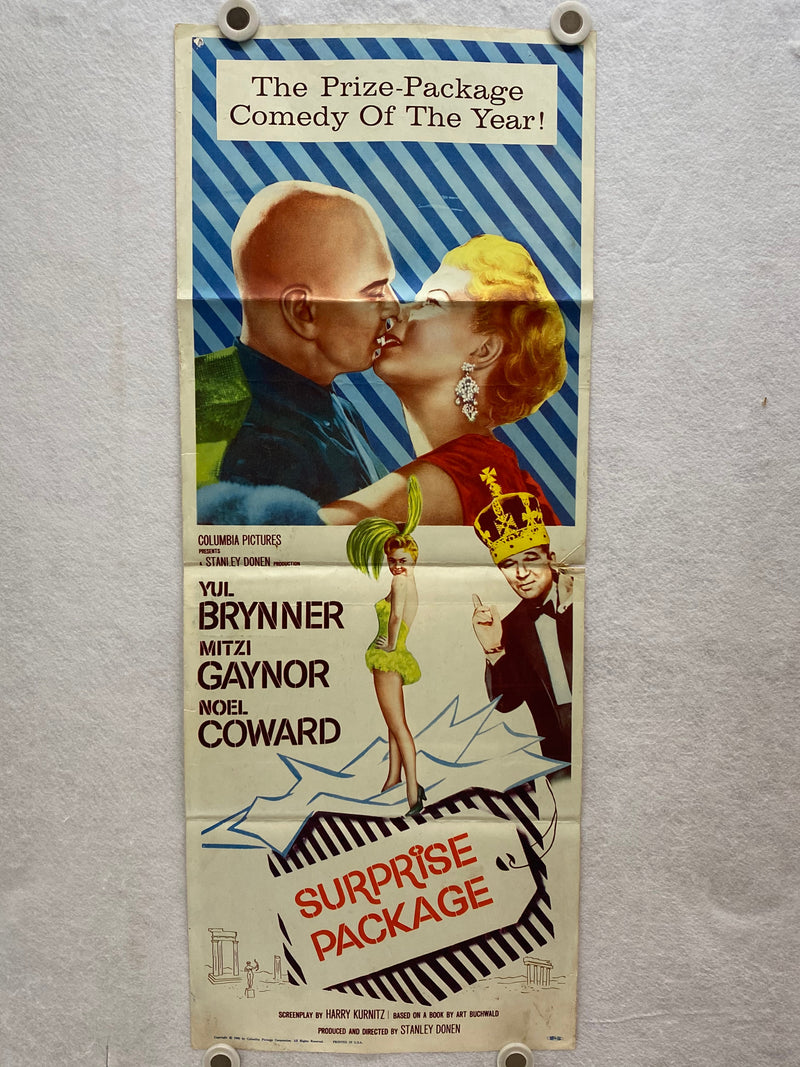 1960 Surprise Package Insert Movie Poster 14 x 36  Yul Brynner, Mitzi Gaynor   - TvMovieCards.com