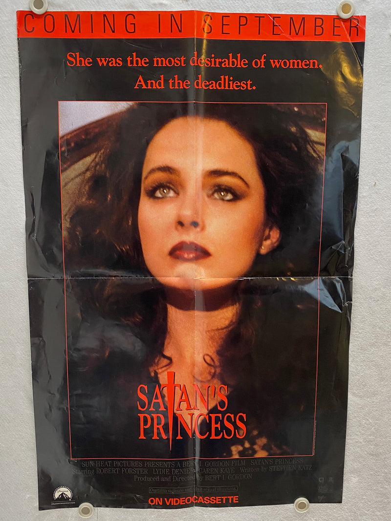 1989 Satan's Princess 1SH Movie Poster 27 x 41  Robert Forster, Lydie Denier, Ca   - TvMovieCards.com