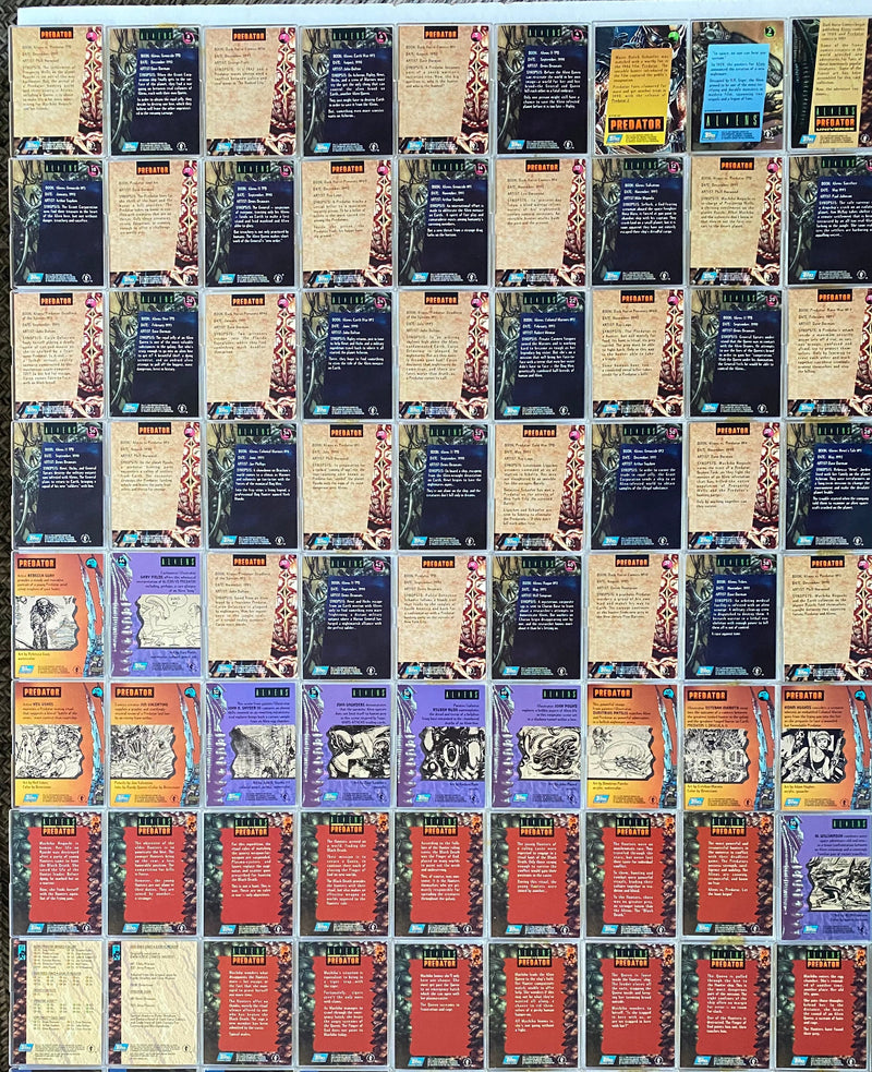 1995 Aliens Predator Universe Trading Card Base Set of 72 Cards Topps - TvMovieCards.com
