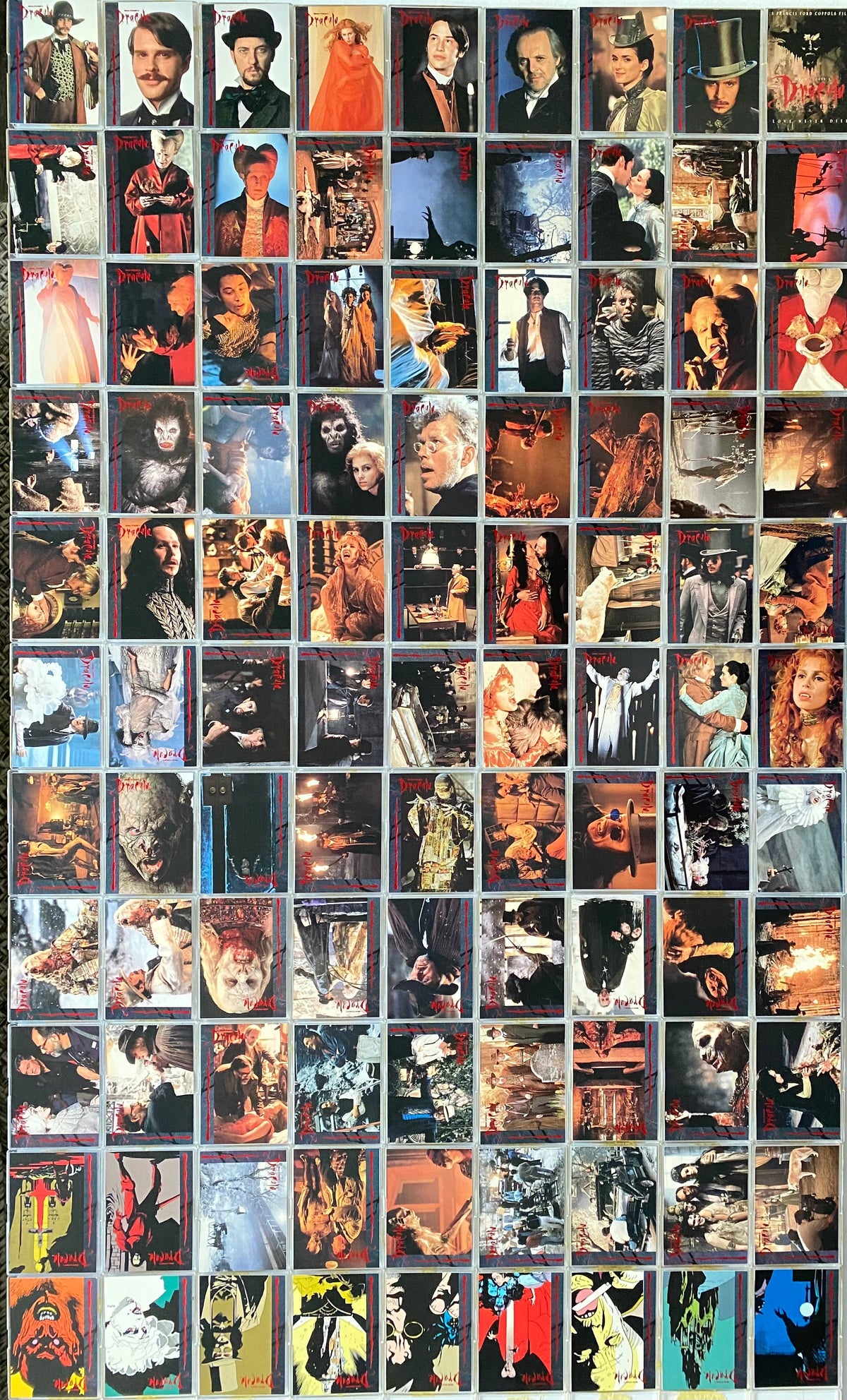 Dracula topps カード　1〜100 フルコンプ　Vintage 映画 1992 Bram Stoker's Dracula (Movie) Trading Card Base Set of 100