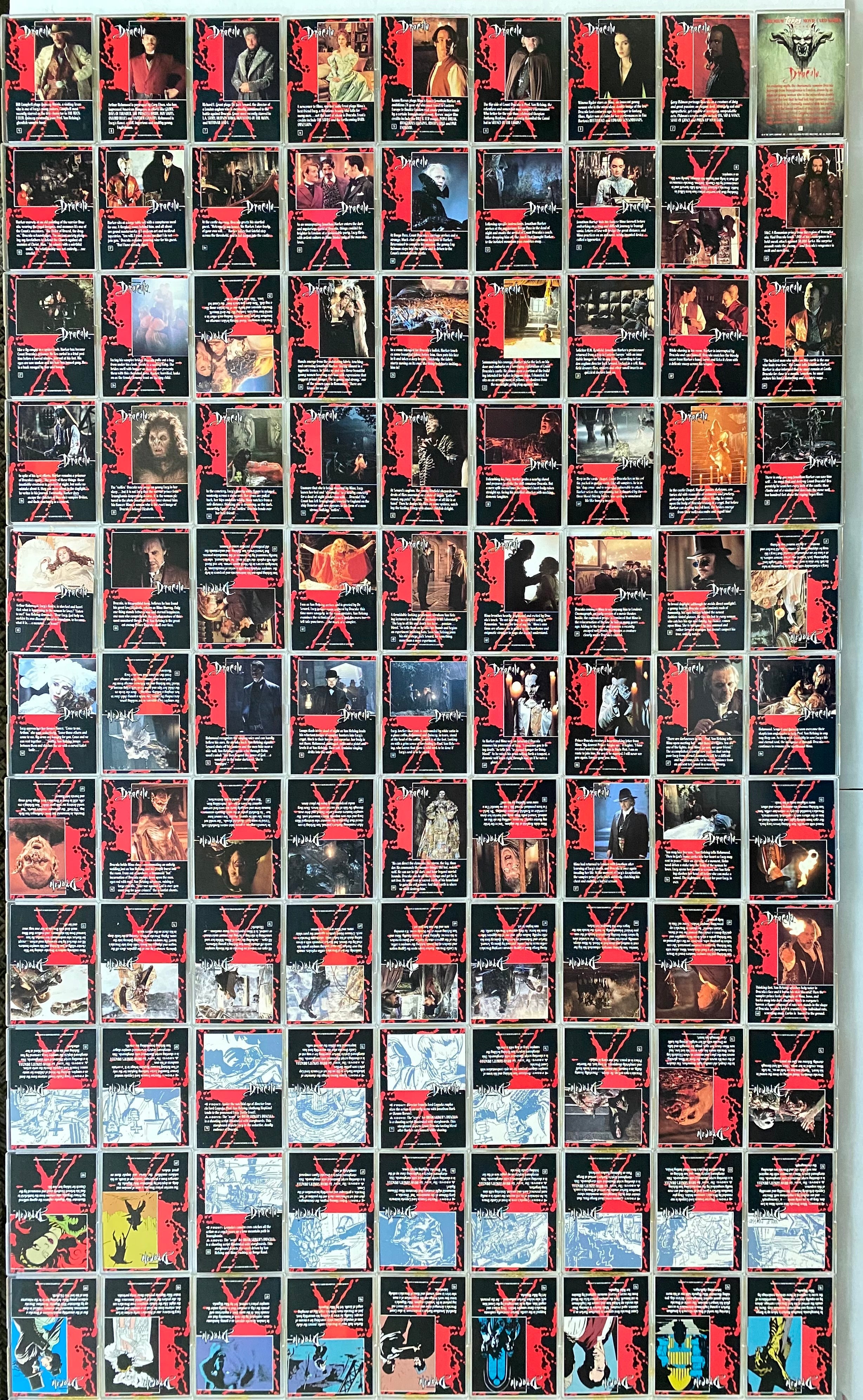 Dracula topps カード　1〜100 フルコンプ　Vintage 映画 1992 Bram Stoker's Dracula (Movie) Trading Card Base Set of 100