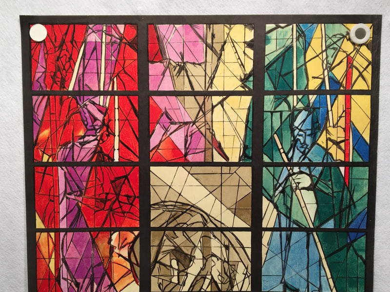 Original 1962 Jacques Villon Vitraux de la Cathedrale Lithograph Poster - Mourlo   - TvMovieCards.com