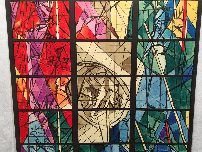 Original 1962 Jacques Villon Vitraux de la Cathedrale Lithograph Poster - Mourlo   - TvMovieCards.com