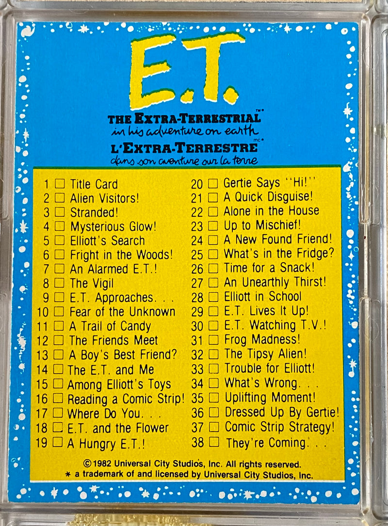 1982 E.T. The Extra-Terrestrial Movie Vintage Trading Base Card Set 87/87 OPC   - TvMovieCards.com
