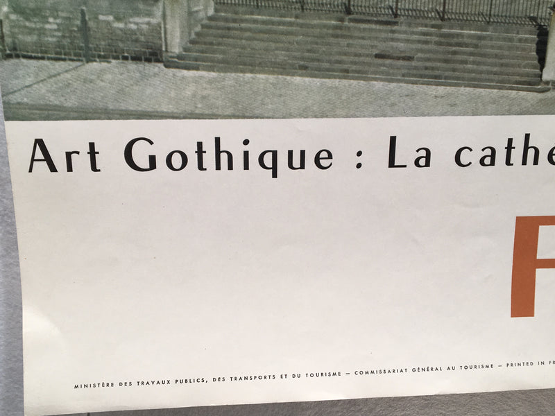 Original 1960s Art Gothique: La Cathedrale d'Amiens French Travel Poster   - TvMovieCards.com