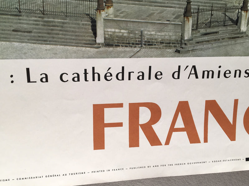 Original 1960s Art Gothique: La Cathedrale d'Amiens French Travel Poster   - TvMovieCards.com