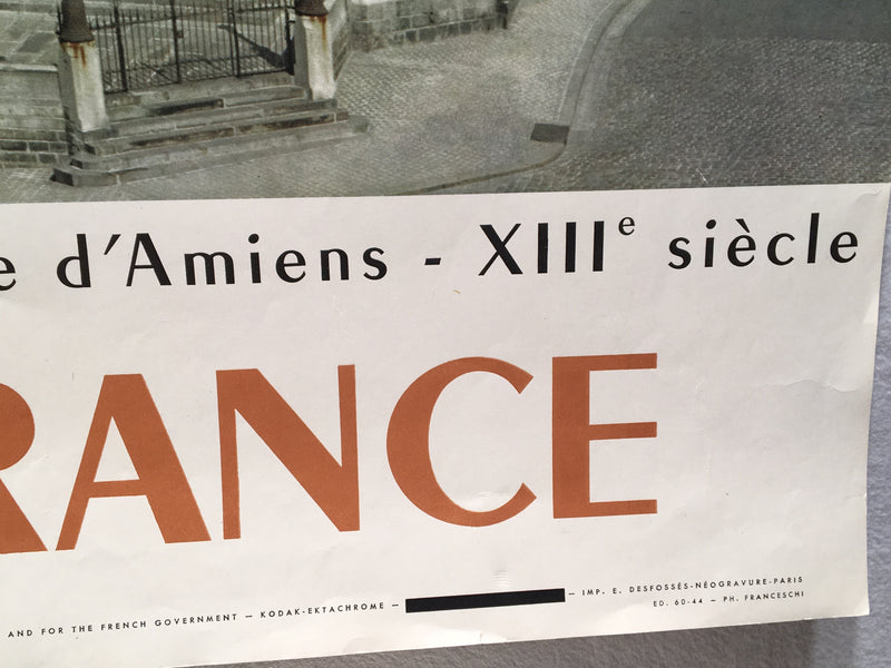 Original 1960s Art Gothique: La Cathedrale d'Amiens French Travel Poster   - TvMovieCards.com
