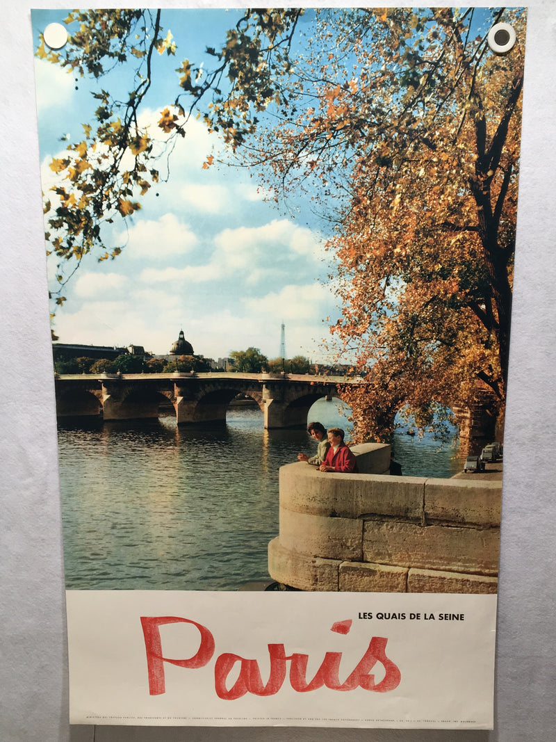 Original 1960s Les Quais De La Seine - Paris - French Travel Poster   - TvMovieCards.com