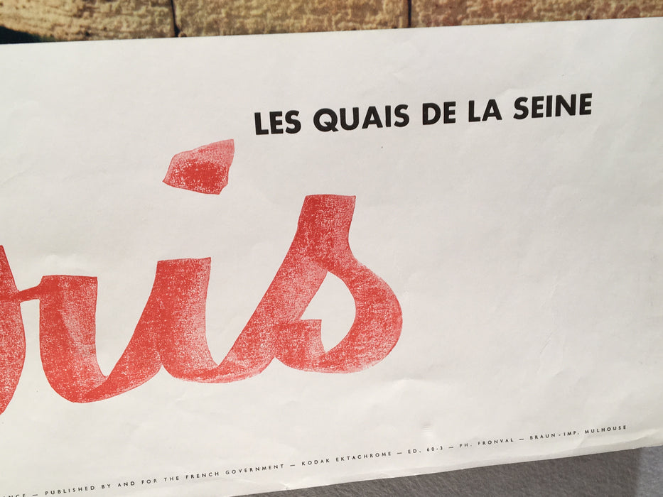 Original 1960s Les Quais De La Seine - Paris - French Travel Poster   - TvMovieCards.com