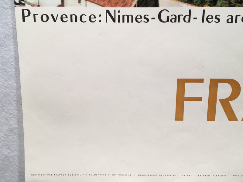 Original 1959 Provence: Nimes-Gard-Les Arenes Romaines French Travel Poster   - TvMovieCards.com