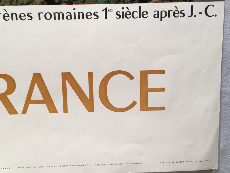 Original 1959 Provence: Nimes-Gard-Les Arenes Romaines French Travel Poster   - TvMovieCards.com