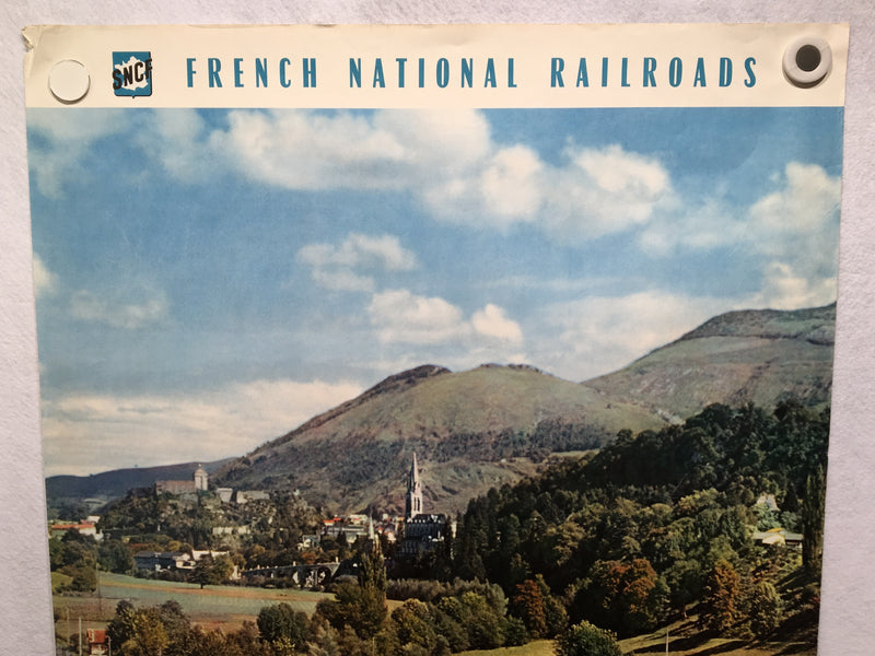 Original 1960 Discover France By Train - French Travel Poster - Lourdes   - TvMovieCards.com