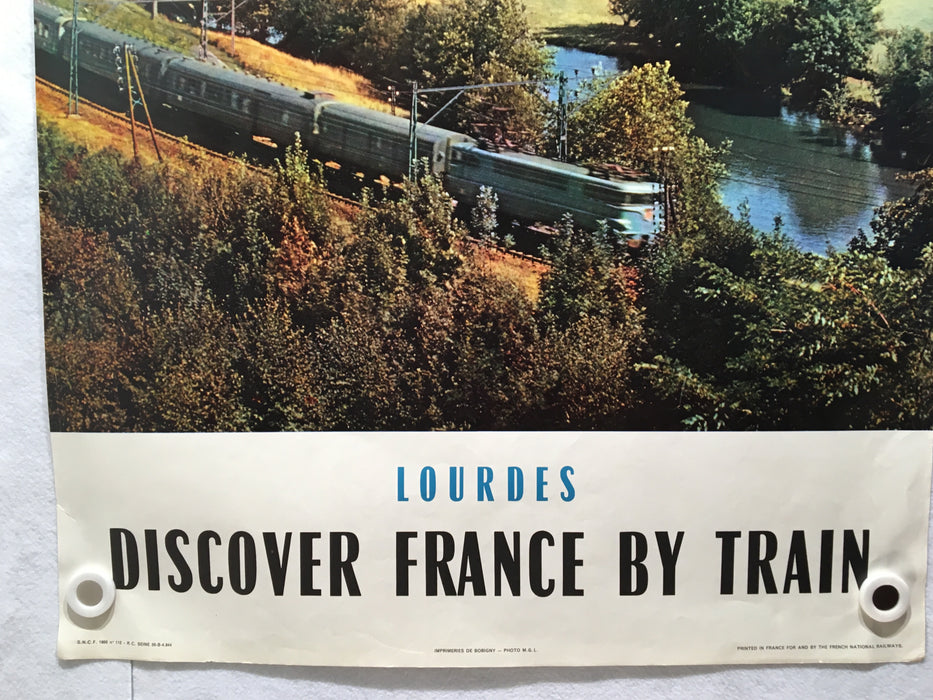 Original 1960 Discover France By Train - French Travel Poster - Lourdes   - TvMovieCards.com