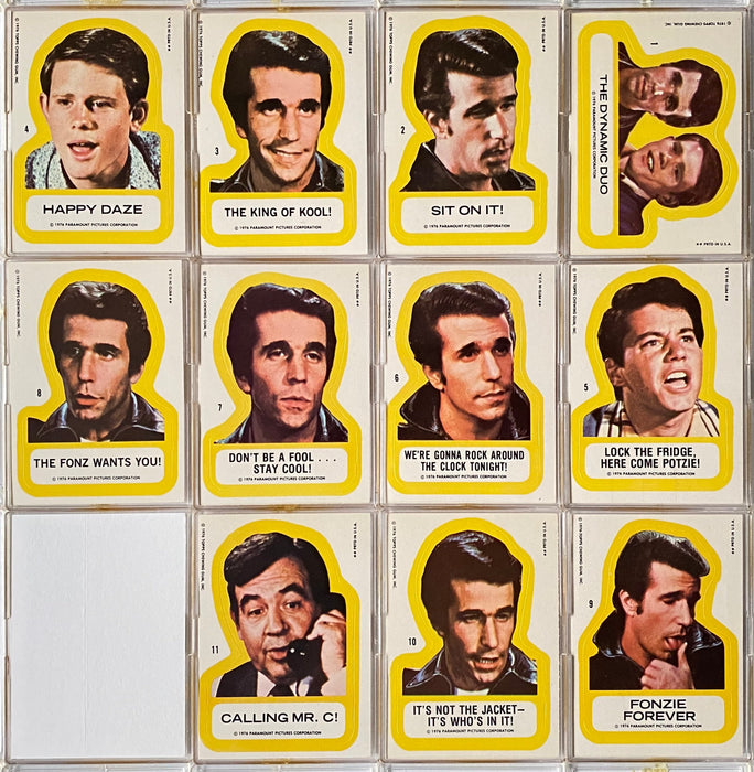 Happy Days TV Show Series 1 Vintage Sticker Card Set 11/11 Topps 1976   - TvMovieCards.com